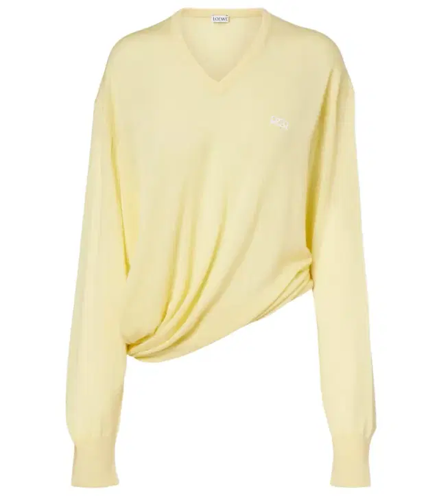 Double L asymmetric wool sweater