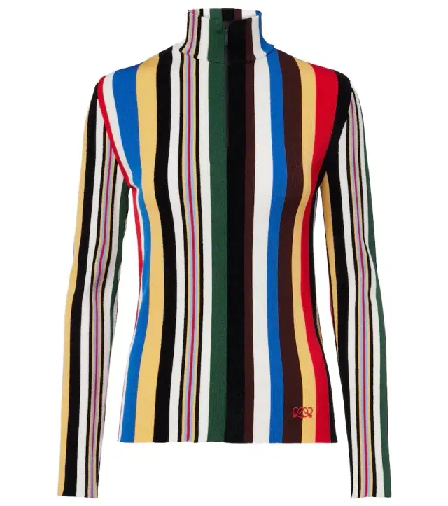 Loewe Striped half-zip sweater