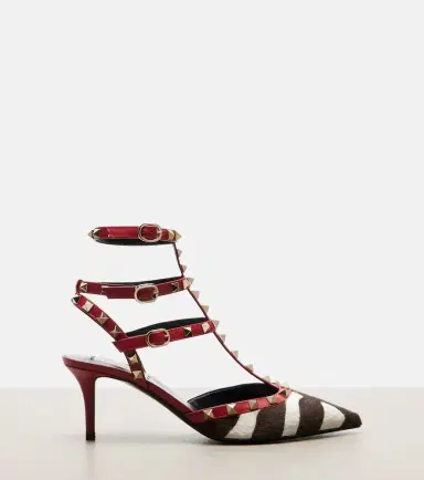 Valentino Garavani Rockstud leather-trimmed calf hair pumps | Thumbnail 3 Valentino Garavani Rockstud leather-trimmed calf hair pumps | Thumbnail 3