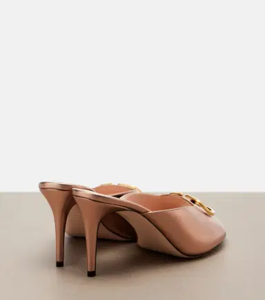 Valentino Garavani VLogo metallic leather mules | Thumbnail 2