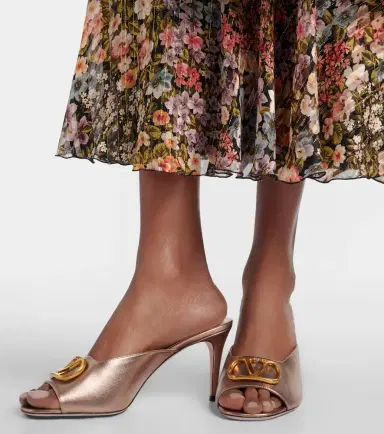 Valentino Garavani VLogo metallic leather mules | Thumbnail 6