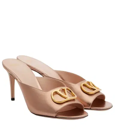 Valentino Garavani VLogo metallic leather mules | Thumbnail 1