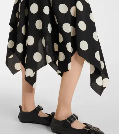 Junya Watanabe Lace-trimmed polka-dot midi dress | Thumbnail 3 Junya Watanabe Lace-trimmed polka-dot midi dress | Thumbnail 3