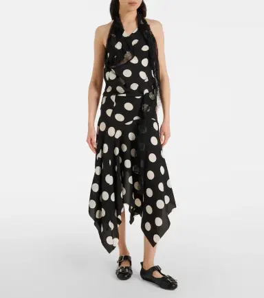 Junya Watanabe Lace-trimmed polka-dot midi dress | Thumbnail 4 Junya Watanabe Lace-trimmed polka-dot midi dress | Thumbnail 4