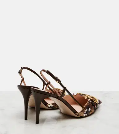 Valentino Garavani Signature VLogo sequined slingback pumps | Thumbnail 2