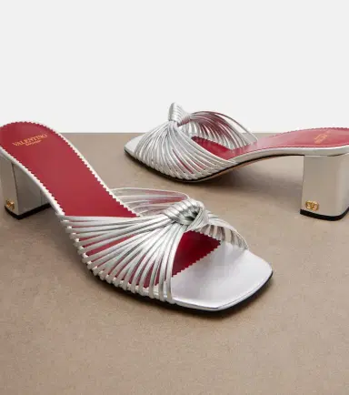 Valentino Garavani Annet metallic leather sandals | Thumbnail 3