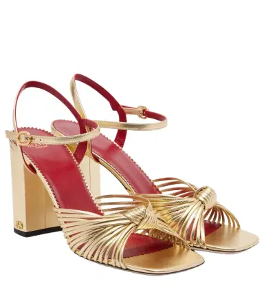 Valentino Garavani Annet metallic leather sandals | Thumbnail 1 Valentino Garavani Annet metallic leather sandals | Thumbnail 1