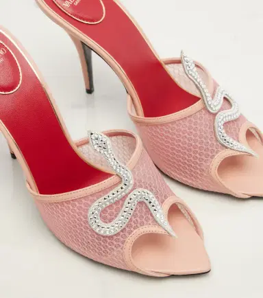 Valentino Garavani Caur Vipère embellished mesh mules | Thumbnail 3 Valentino Garavani Caur Vipère embellished mesh mules | Thumbnail 3