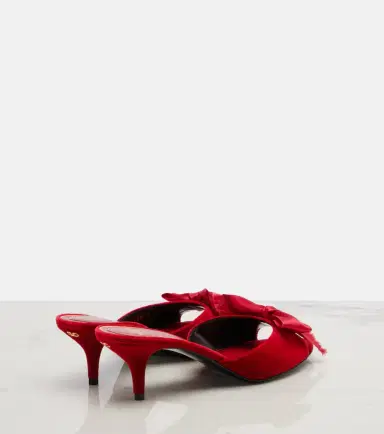 Valentino Garavani Marie A bow-detail velvet mules | Thumbnail 2