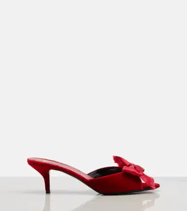 Valentino Garavani Marie A bow-detail velvet mules | Thumbnail 3