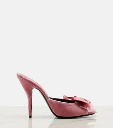 Valentino Garavani Marie A bow-detail velvet mules | Thumbnail 2