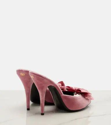 Valentino Garavani Marie A bow-detail velvet mules | Thumbnail 3