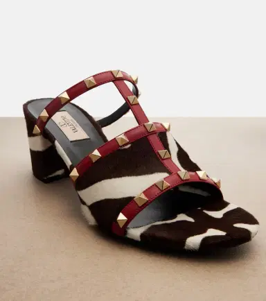 Valentino Garavani Rockstud calf hair and leather pumps | Thumbnail 3