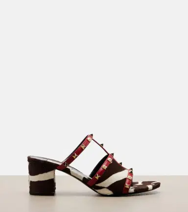 Valentino Garavani Rockstud calf hair and leather pumps | Thumbnail 4