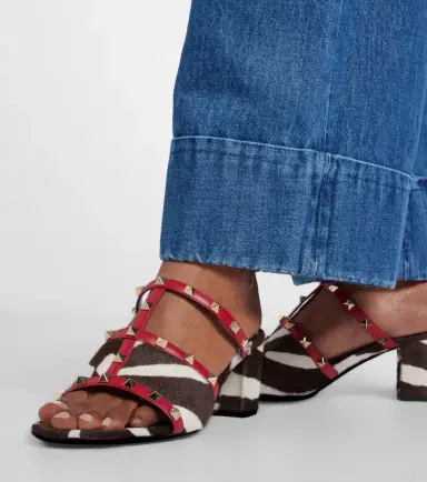 Valentino Garavani Rockstud calf hair and leather pumps | Thumbnail 5