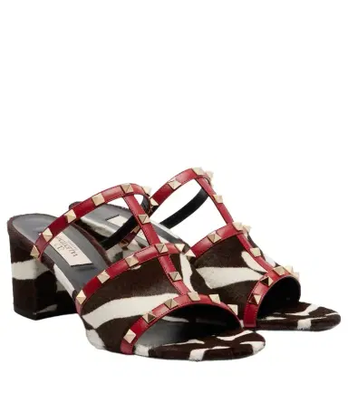 Valentino Garavani Rockstud calf hair and leather pumps | Thumbnail 1