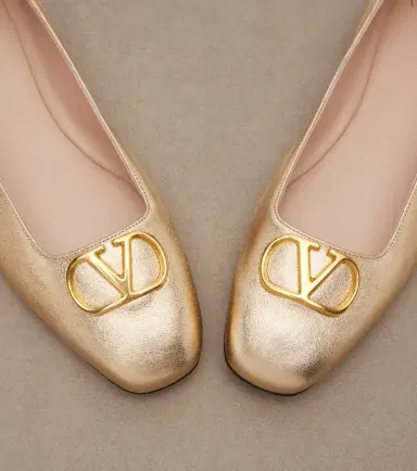 Valentino Garavani VLogo metallic leather ballet flats | Thumbnail 2 Valentino Garavani VLogo metallic leather ballet flats | Thumbnail 2
