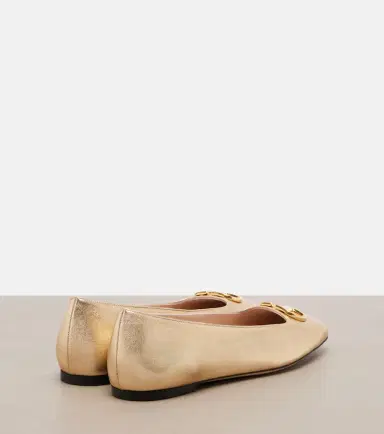 Valentino Garavani VLogo metallic leather ballet flats | Thumbnail 3 Valentino Garavani VLogo metallic leather ballet flats | Thumbnail 3