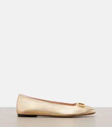 Valentino Garavani VLogo metallic leather ballet flats | Thumbnail 4 Valentino Garavani VLogo metallic leather ballet flats | Thumbnail 4