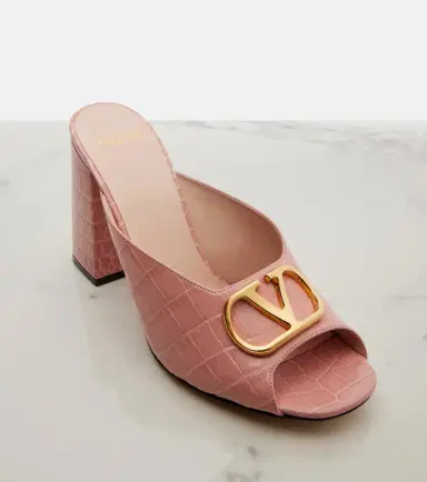 Valentino Garavani VLogo croc-effect leather mules | Thumbnail 2 Valentino Garavani VLogo croc-effect leather mules | Thumbnail 2
