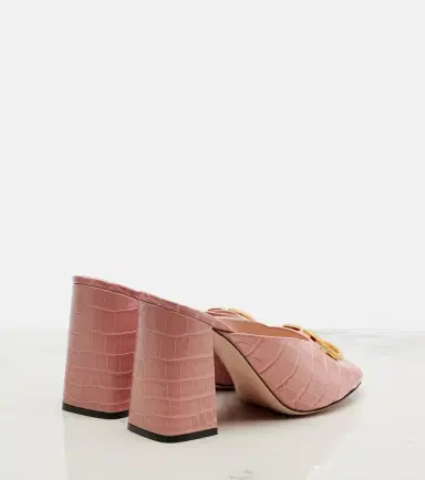 Valentino Garavani VLogo croc-effect leather mules | Thumbnail 3 Valentino Garavani VLogo croc-effect leather mules | Thumbnail 3