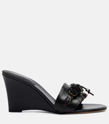 Isabel Marant Anee embellished leather wedge mules | Thumbnail 4 Isabel Marant Anee embellished leather wedge mules | Thumbnail 4