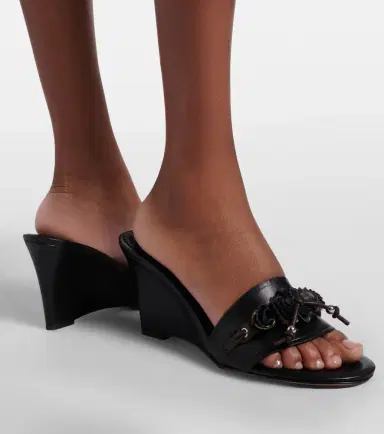 Isabel Marant Anee embellished leather wedge mules | Thumbnail 6 Isabel Marant Anee embellished leather wedge mules | Thumbnail 6
