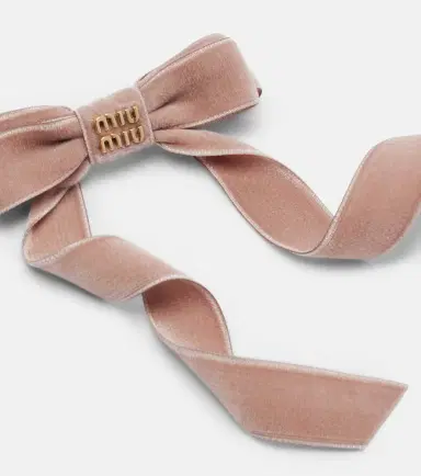 Miu Miu Logo velvet bow hair clip | Thumbnail 3