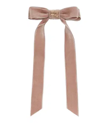 Miu Miu Logo velvet bow hair clip | Thumbnail 1