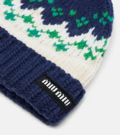 Miu Miu Fair Isle virgin wool beanie | Thumbnail 3 Miu Miu Fair Isle virgin wool beanie | Thumbnail 3