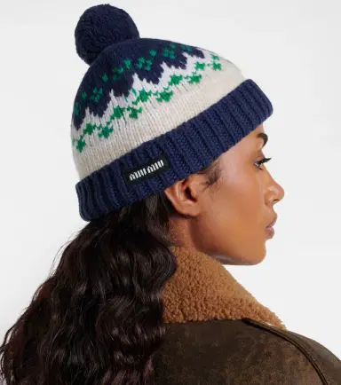 Miu Miu Fair Isle virgin wool beanie | Thumbnail 4 Miu Miu Fair Isle virgin wool beanie | Thumbnail 4