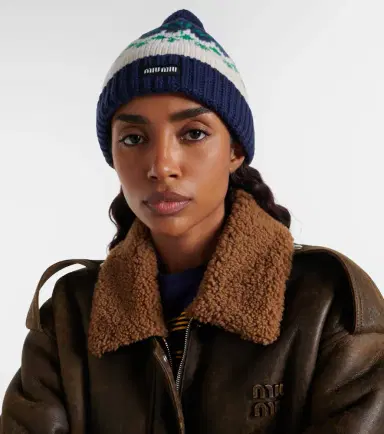 Miu Miu Fair Isle virgin wool beanie | Thumbnail 5 Miu Miu Fair Isle virgin wool beanie | Thumbnail 5