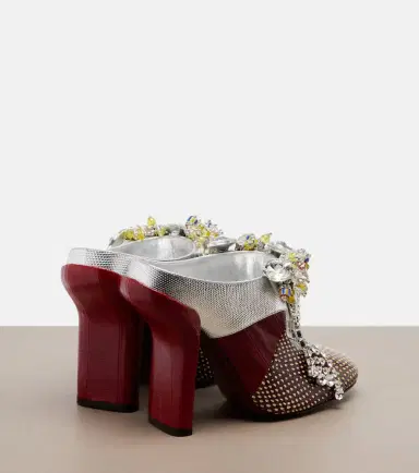 Dries Van Noten Embellished patchwork leather mules | Thumbnail 2 Dries Van Noten Embellished patchwork leather mules | Thumbnail 2