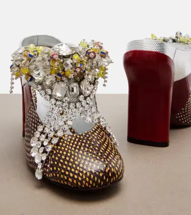 Dries Van Noten Embellished patchwork leather mules | Thumbnail 4 Dries Van Noten Embellished patchwork leather mules | Thumbnail 4
