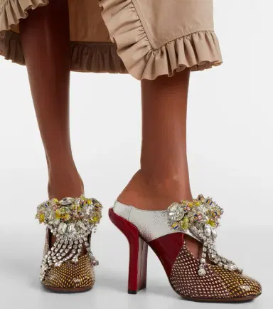Dries Van Noten Embellished patchwork leather mules | Thumbnail 6 Dries Van Noten Embellished patchwork leather mules | Thumbnail 6