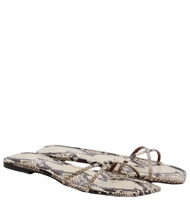 Paris Texas Biarritz snake-effect leather sandals