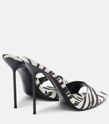 Paris Texas Lidia zebra-print canvas mules | Thumbnail 2