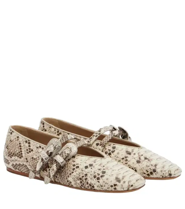 Le Monde Beryl Le Monde Béryl Classic Claudia snake-print Mary Jane flats