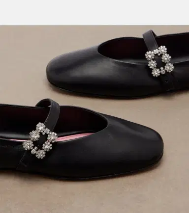 Roger Vivier Roundy Toe embellished leather ballet flats | Thumbnail 2