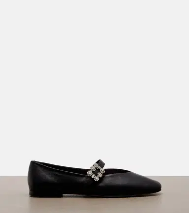Roger Vivier Roundy Toe embellished leather ballet flats | Thumbnail 3