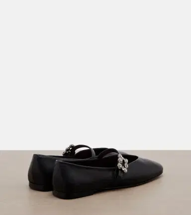 Roger Vivier Roundy Toe embellished leather ballet flats | Thumbnail 4