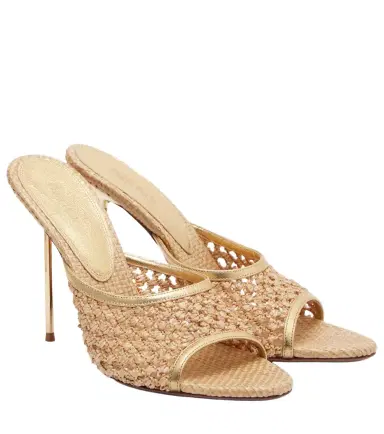 Paris Texas Lidia leather-trimmed mules | Thumbnail 1