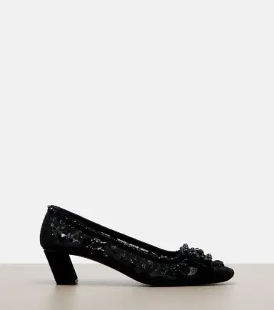 Roger Vivier Belle Vivier embellished lace pumps | Thumbnail 2