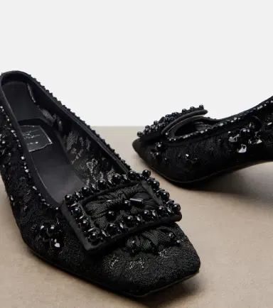 Roger Vivier Belle Vivier embellished lace pumps | Thumbnail 3