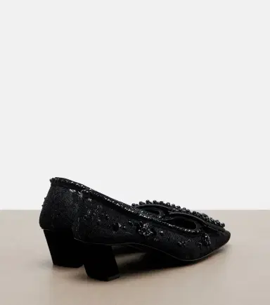 Roger Vivier Belle Vivier embellished lace pumps | Thumbnail 4