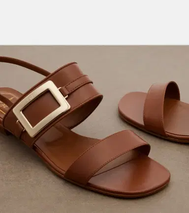 Roger Vivier Belle Vivier leather slingback sandals | Thumbnail 3