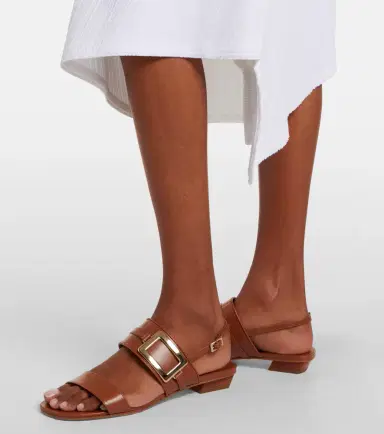Roger Vivier Belle Vivier leather slingback sandals | Thumbnail 6