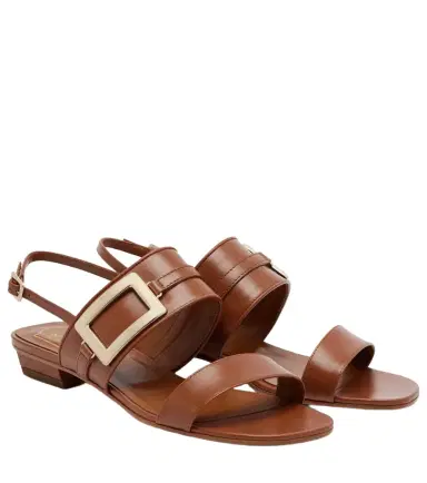 Roger Vivier Belle Vivier leather slingback sandals | Thumbnail 1