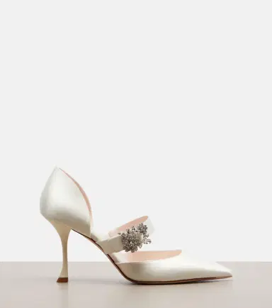 Roger Vivier Mini Bouquet embellished satin pumps | Thumbnail 4