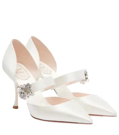 Roger Vivier Mini Bouquet embellished satin pumps | Thumbnail 1